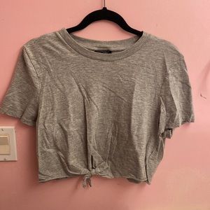 Top shop gray t shirt tie at bottom